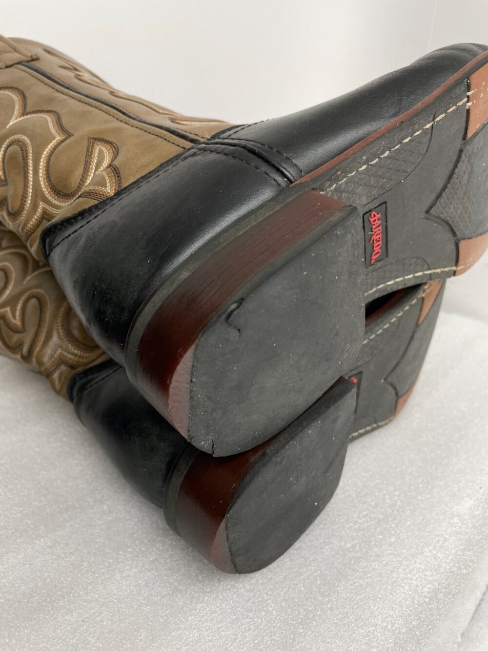 Laredo Lodi Black Leather Square Toe Western Cowboy Biker Boots Men's 8 EW Wide - Picture 9 of 14